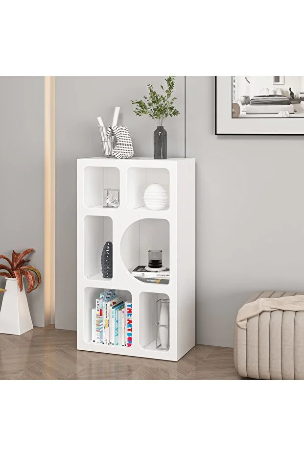 Bohem Kitaplık 90 Cm Mebran - Beyaz